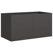 Fioriera moderna da esterno con fondo aperto 80 x 40 x 40 cm stabile e decorativa realizzata in acciaio laminato a freddo nero 02_0051457