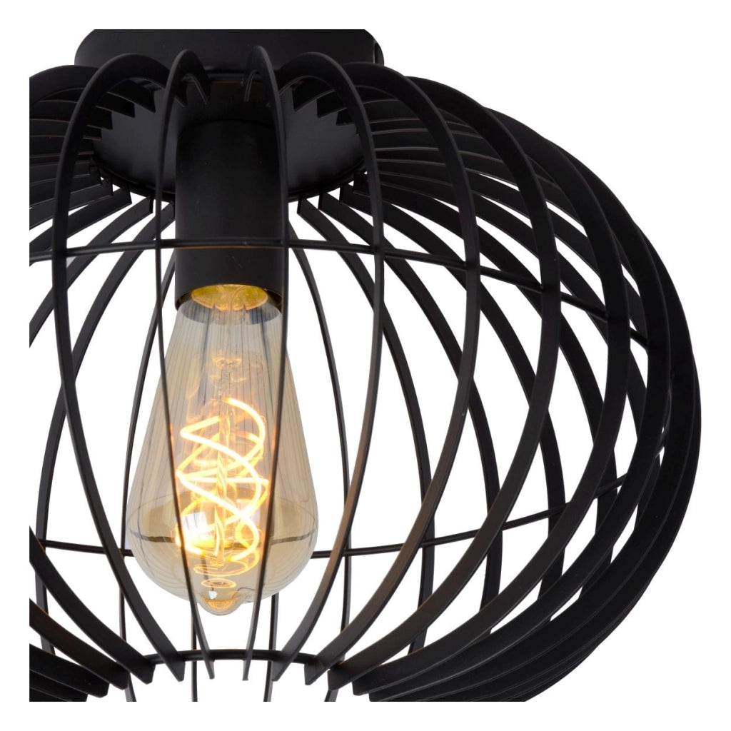 Lucide plafoniera REDA nera metallo 32cm E27 40W dimmerabile