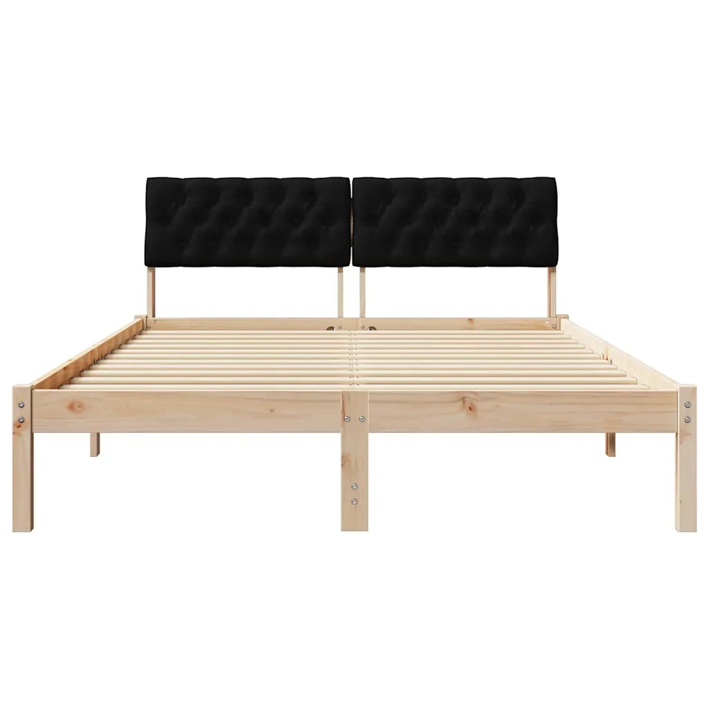 Struttura del Letto con testiera Marrone e nero 135 x 190 cm 878621