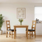 Sedia da pranzo 2 pz Legno di Quercia Massello Nero 42039166