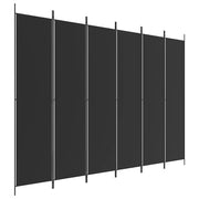 Divisorio a 6 Pannelli-Set di 6 pannelli Paravento Nero 300x220 cm in Tessuto