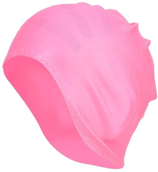 Accessori per il bagno - Badmuts sportivi - Unisex in silicone - Adatti per capelli lunghi - Rosa - Protezione orecchio - Accessori per il bagno - Adatti per nuoto - Colore...