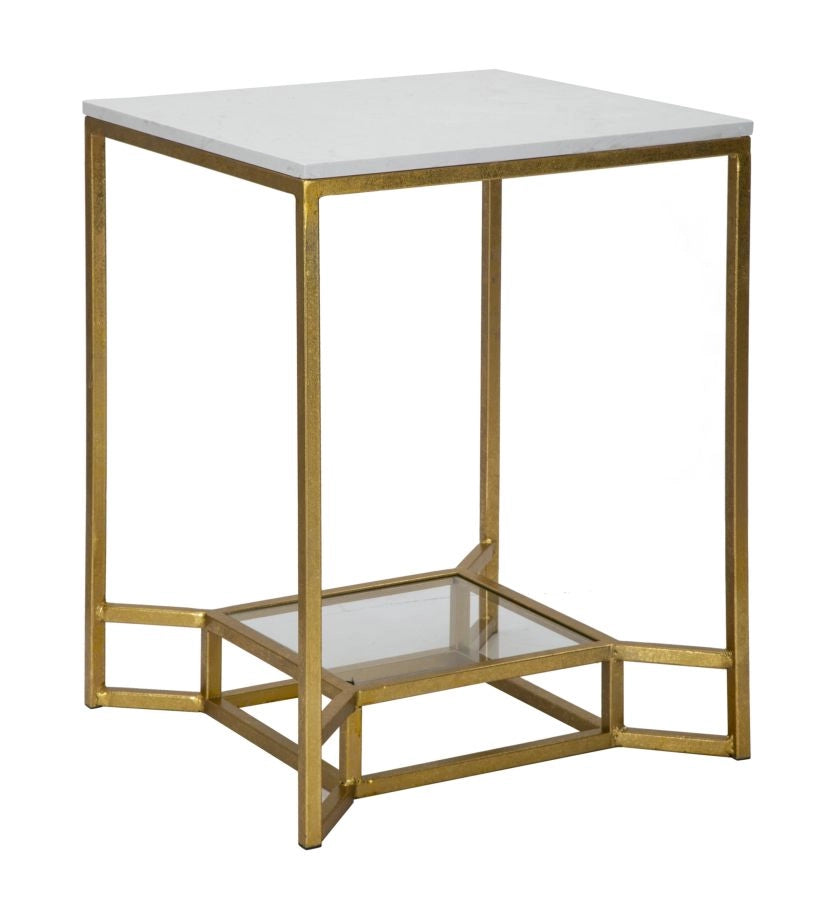 TAVOLINETTO DOUBLE MARBLE CM 47X47X60