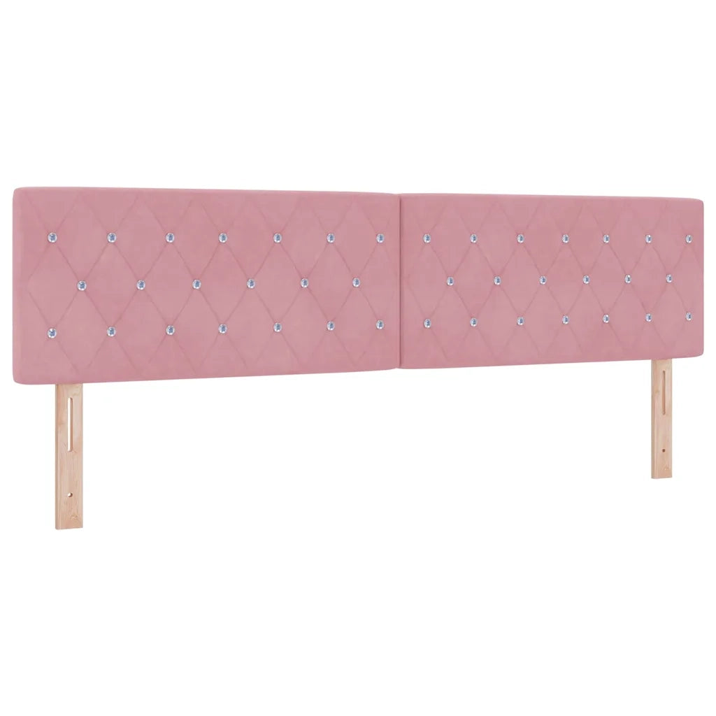 Letto a Sorgente LED con materasso Rosa 180 x 200 cm Velluto 3342607