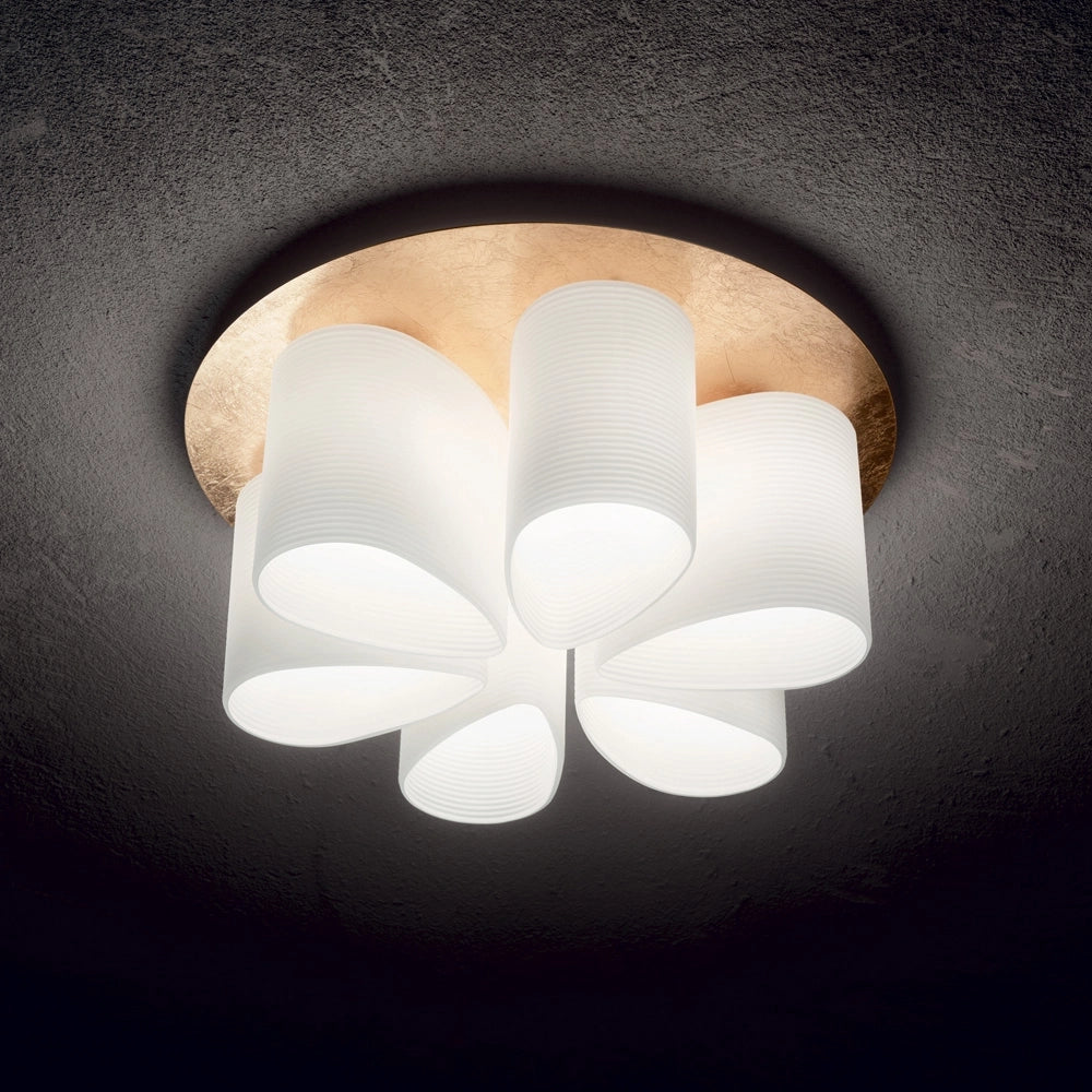 Plafoniera Contemporanea Daisy Metallo Oro 6 Luci E27