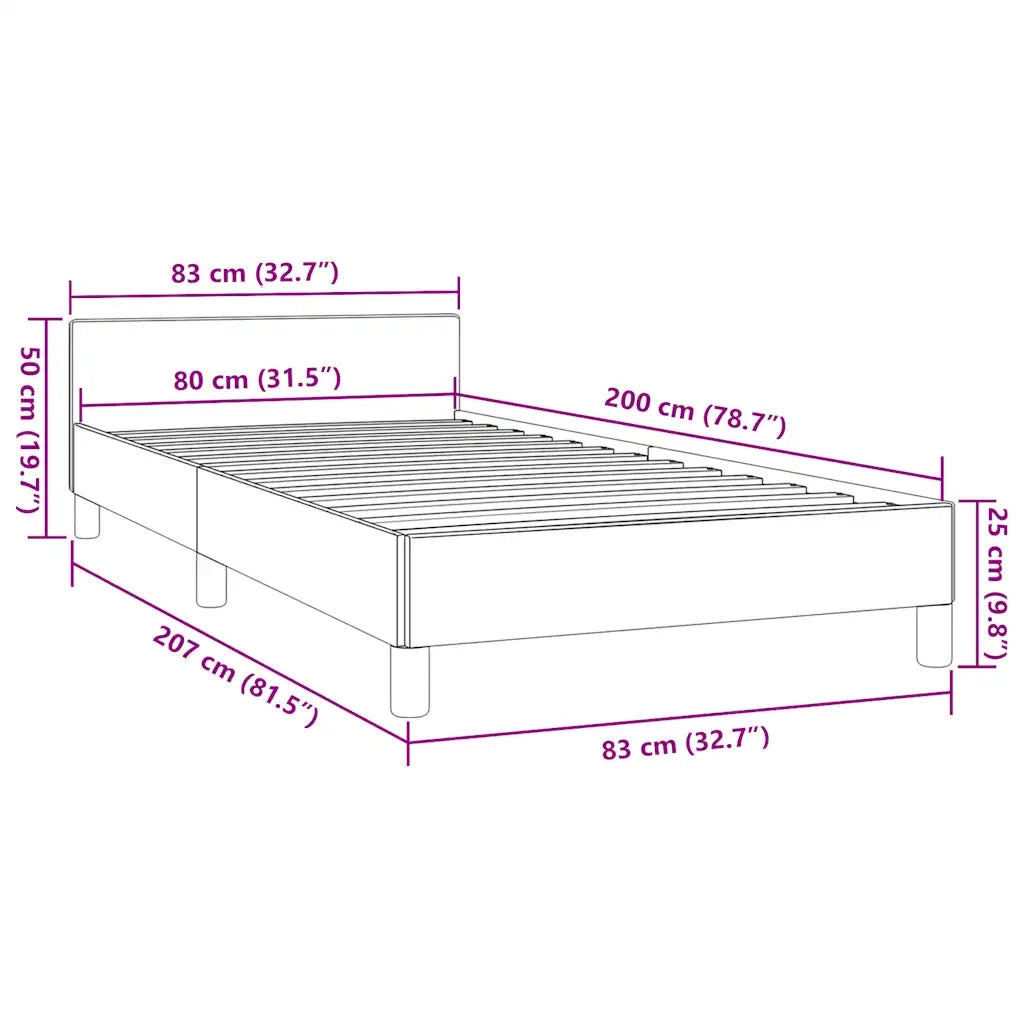Giroletto con Testiera senza Materasso Crema 80x200 cm 347467