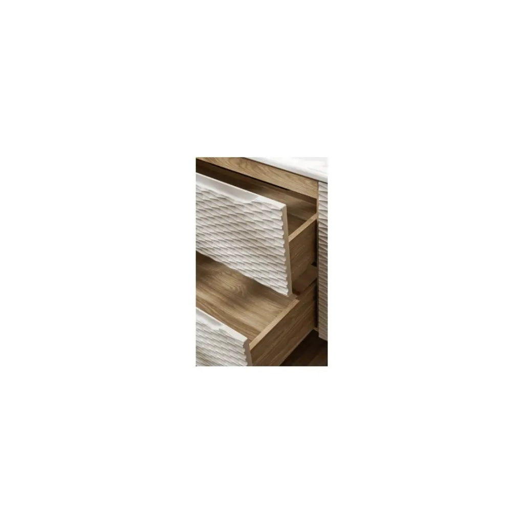 Set da bagno YOKA beige: mobile sottolavabo 120 cm + piano lavabo