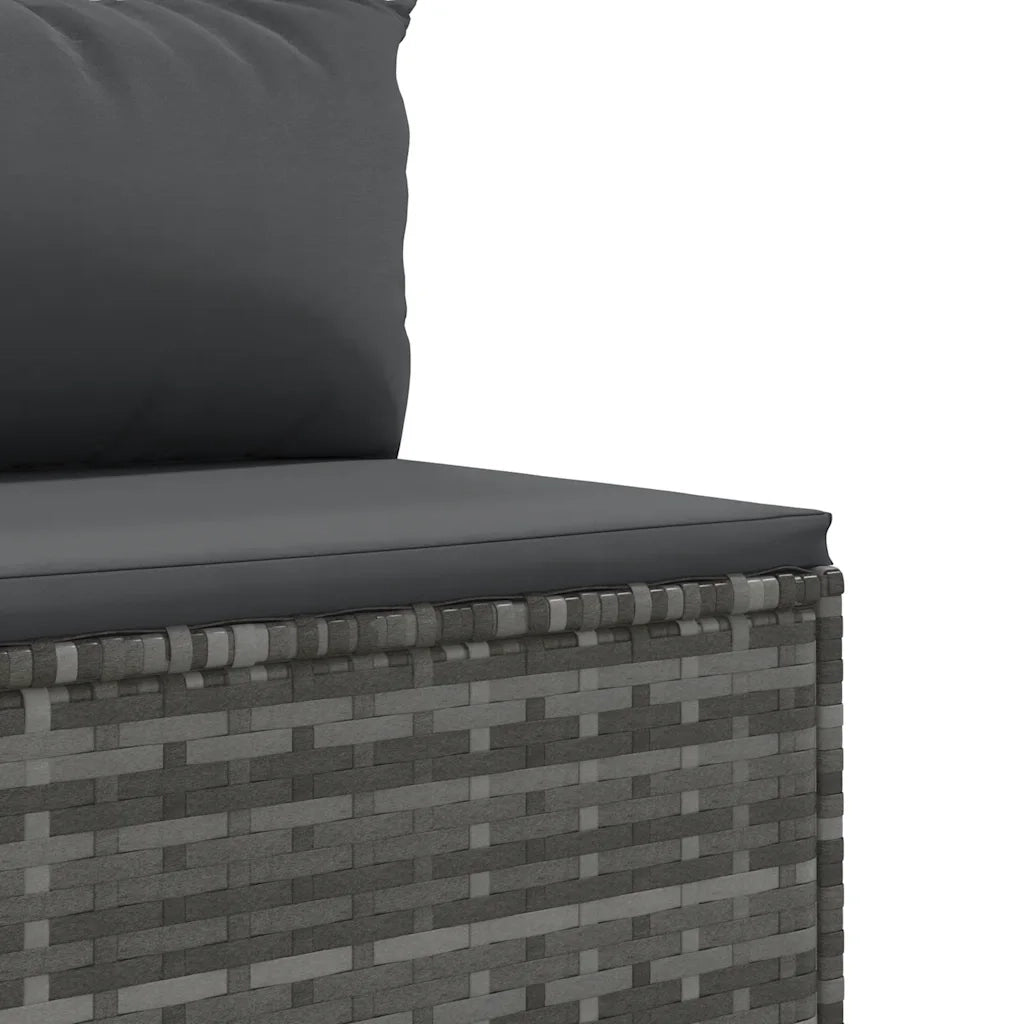 Set Divani da Giardino 7 pz con Cuscini in Polyrattan Grigio 3308218