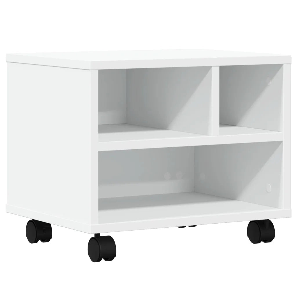 Supporto per Stampante con Ruote Bianco 41x32x34,5 cm