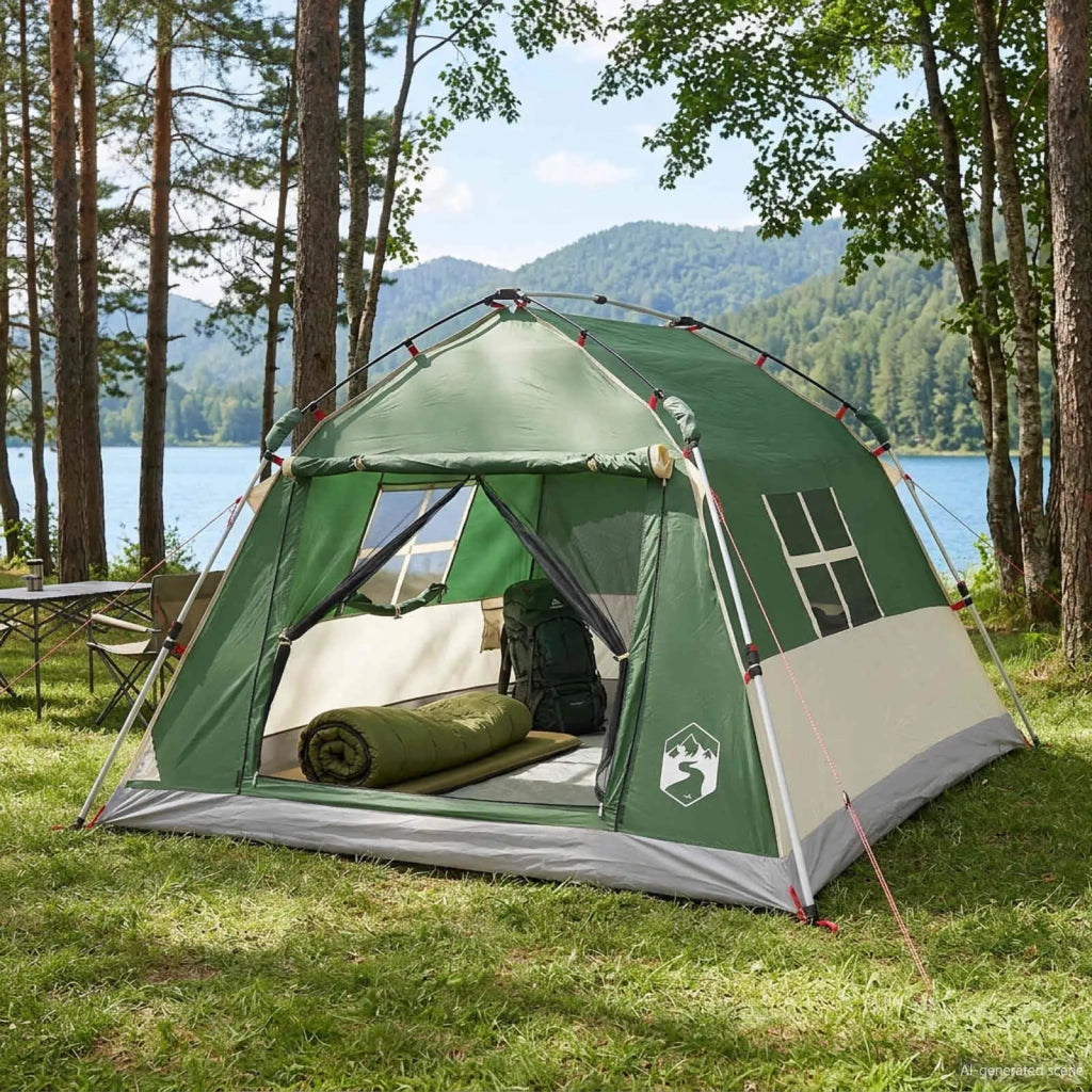 Tenda istantanea resistente all'acqua 3 persona 3 persone Verde 42042266