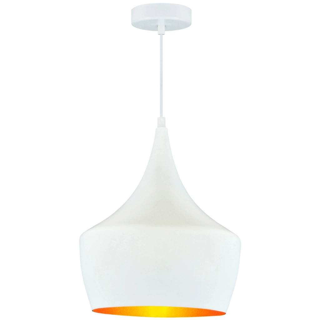 Lampada a sospensione Modern bianco/oro E27 Polux 306760