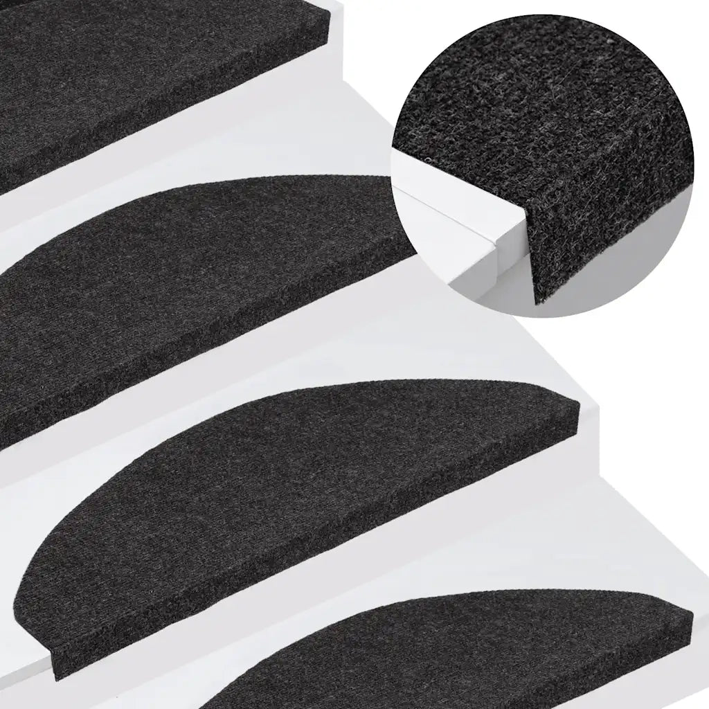 Tappetini Autoadesivi per Scale 15 pz | Gradini per Scale 65x22,5x3,5 cm Neri