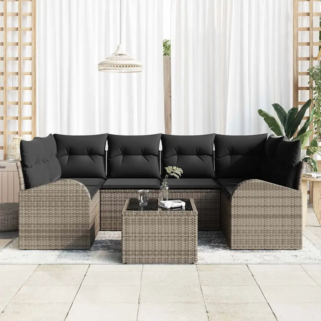 Set Divano da Giardino Grigio 55 x 55 x 37 cm polyrattan 3345939