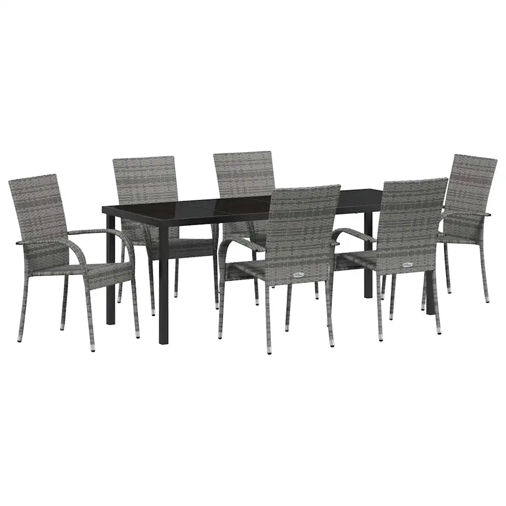Set da Pranzo per Giardino 7 pcs Grigio 3379413