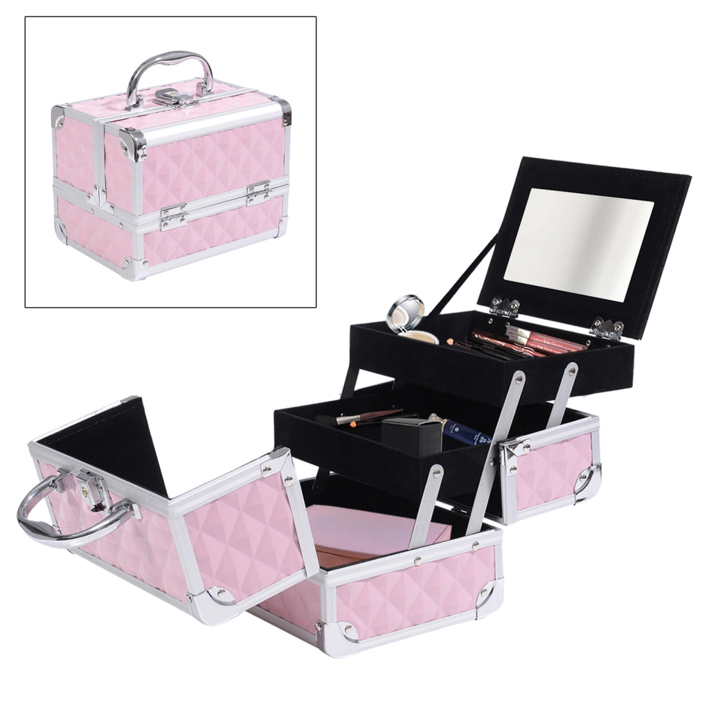 Beauty Case Professionale ¨C Xylo ¨C Alluminio con Specchio e Lucchetto 20x15x15cm