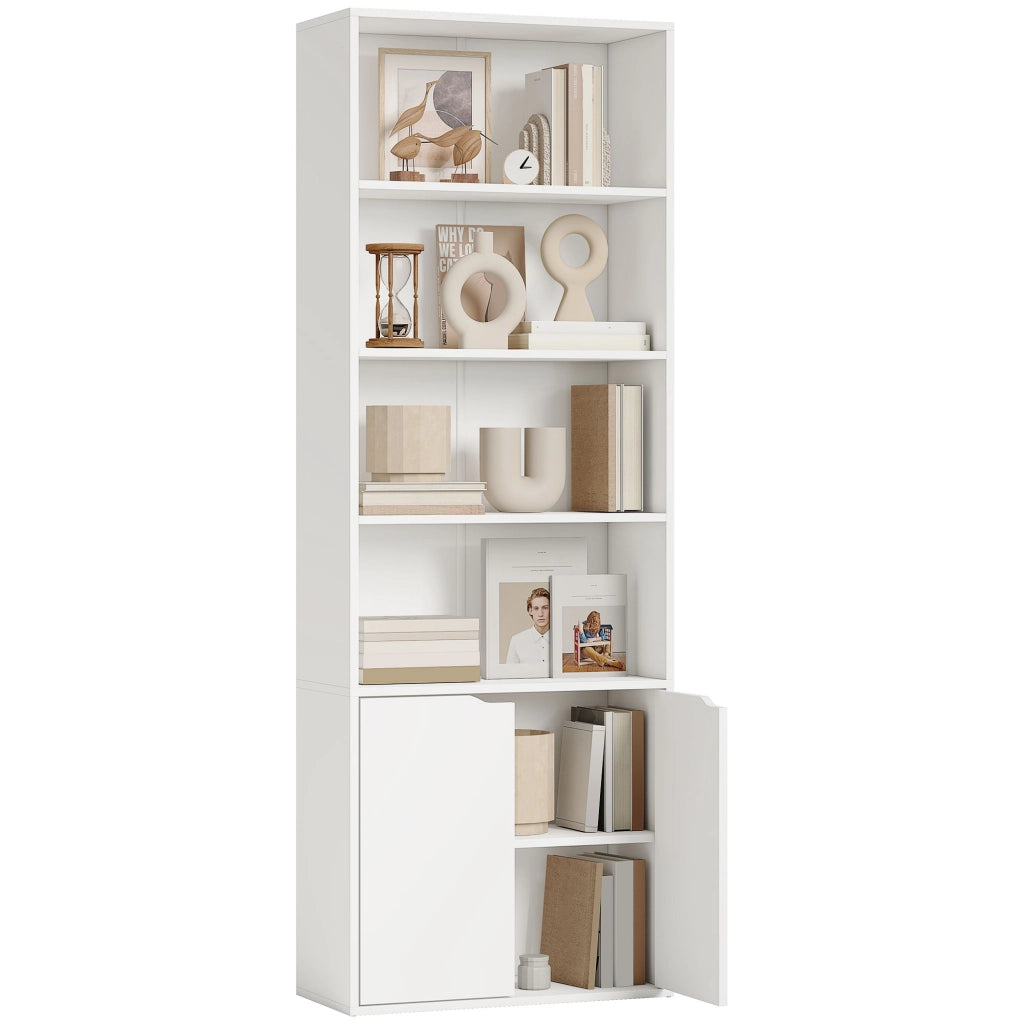 Libreria con ante ¨C Xylo ¨C legno bianco 4 ripiani 59x29x180cm