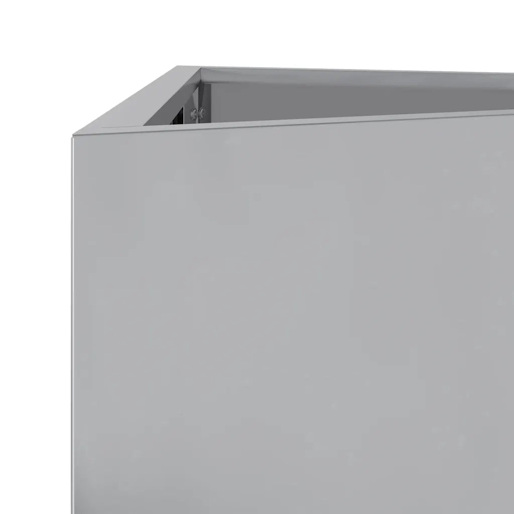 2 pz Fioriere | Cassetta per fiori | Vaso Triangolari 50x43x75 cm in Acciaio Zincato