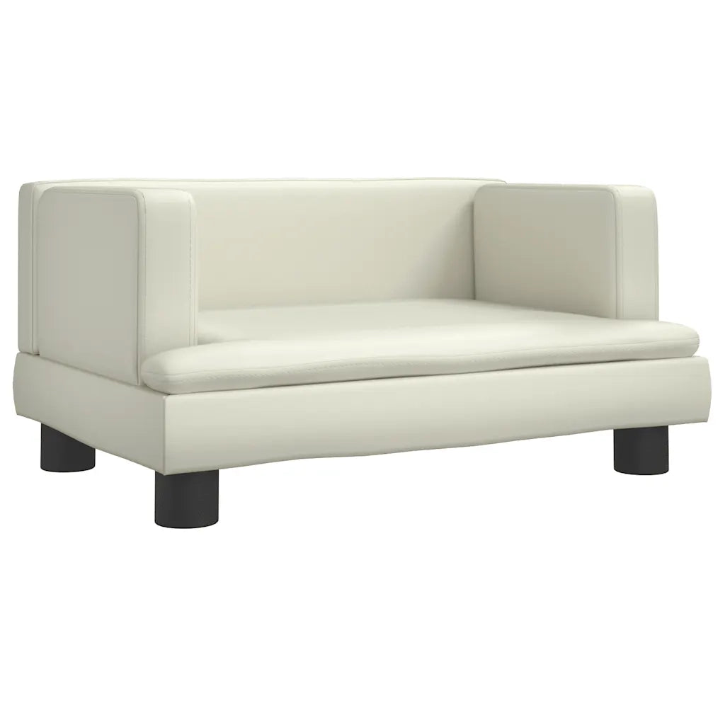Divano per Bambini-Sofa-Divanetto Crema 60x40x30 cm in Similpelle