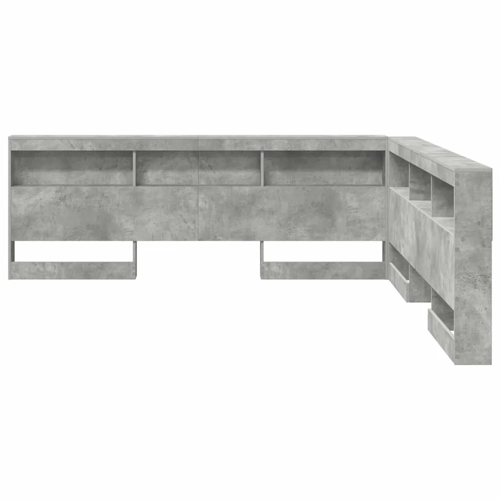 Testata contenitore Grigio cemento 200 cm Legno multistrato 3335472