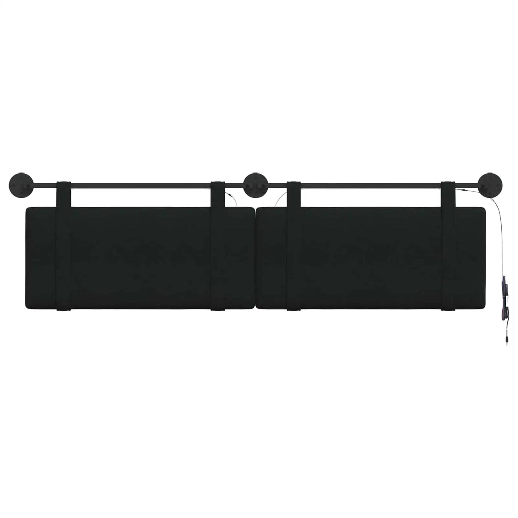 Testiera sospesa Con luce LED Nero Tessuto 3423969