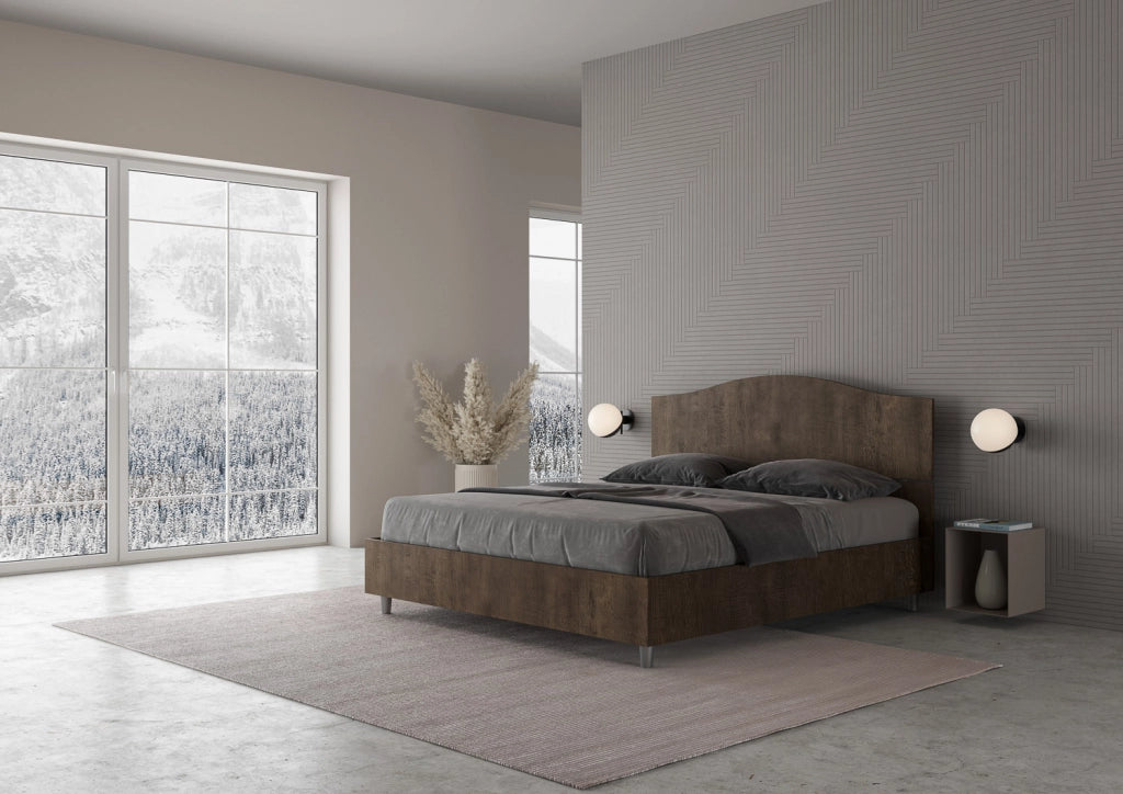 BS COM Letto matrimoniale con rete 160x190 noce