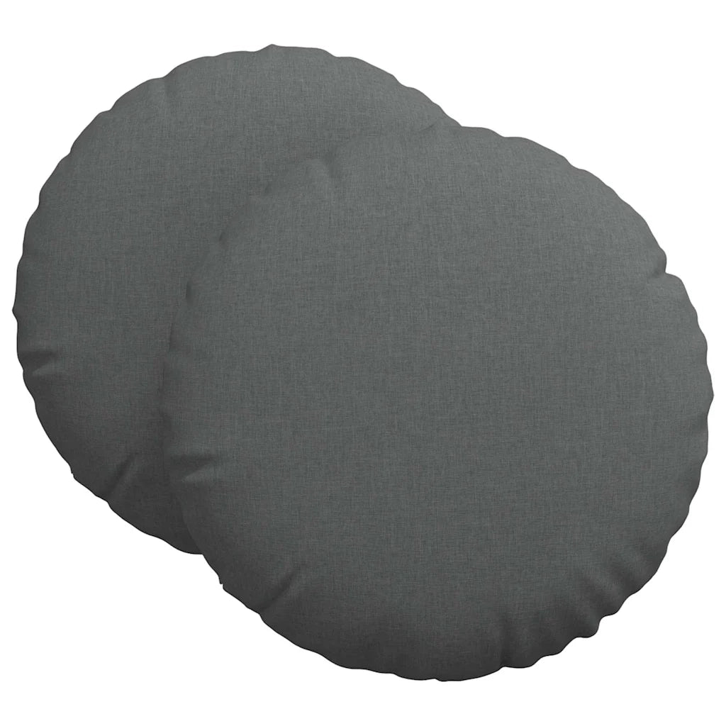 Cuscini per Seduta 2 pcs Grigio scuro Ø60 x 21 cm Tessuto 42014195