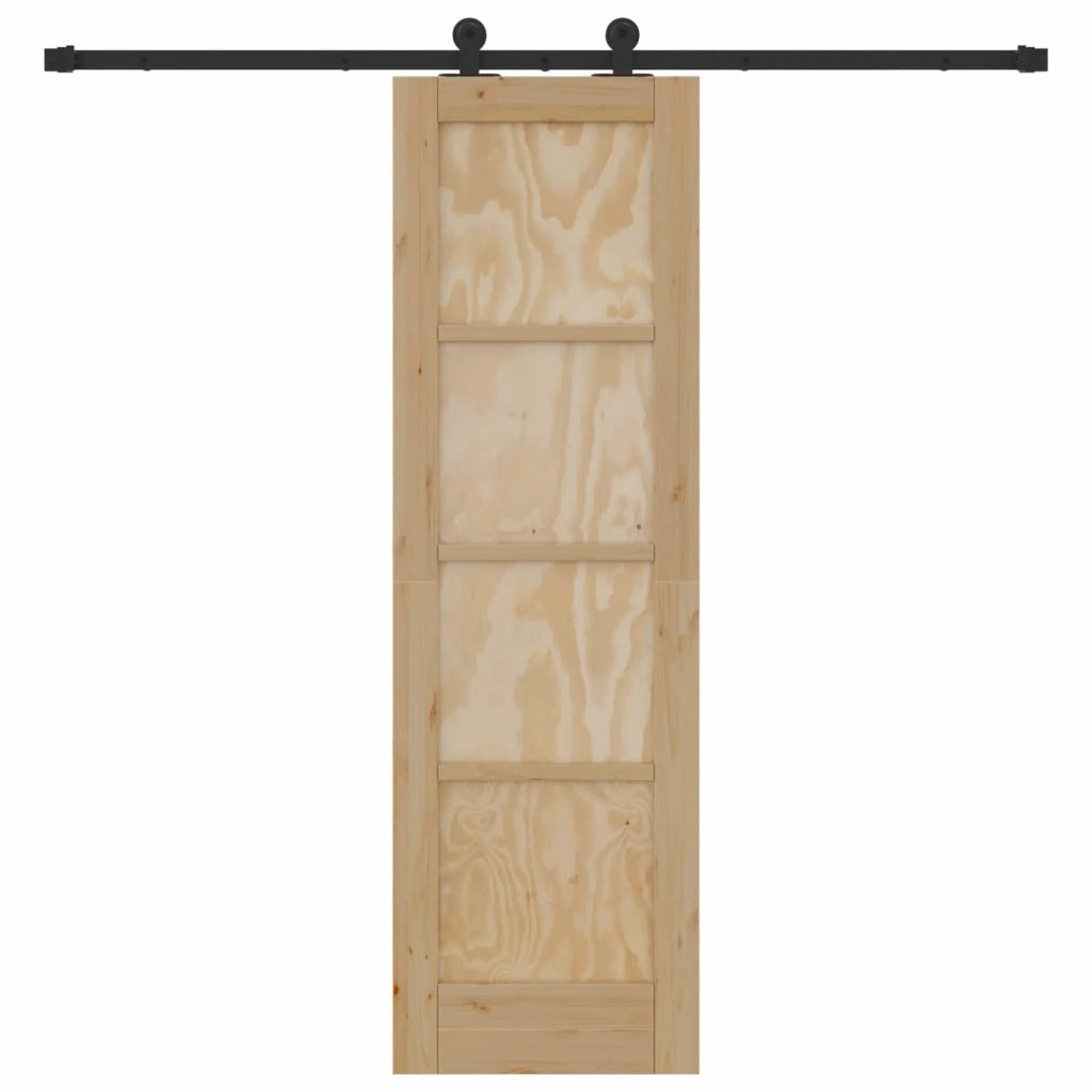 Porta scorrevole Naturale e Nero 61 x 198,5 cm 3445458