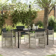 Set da Pranzo per Giardino 5 pcs Grigio chiaro polyrattan