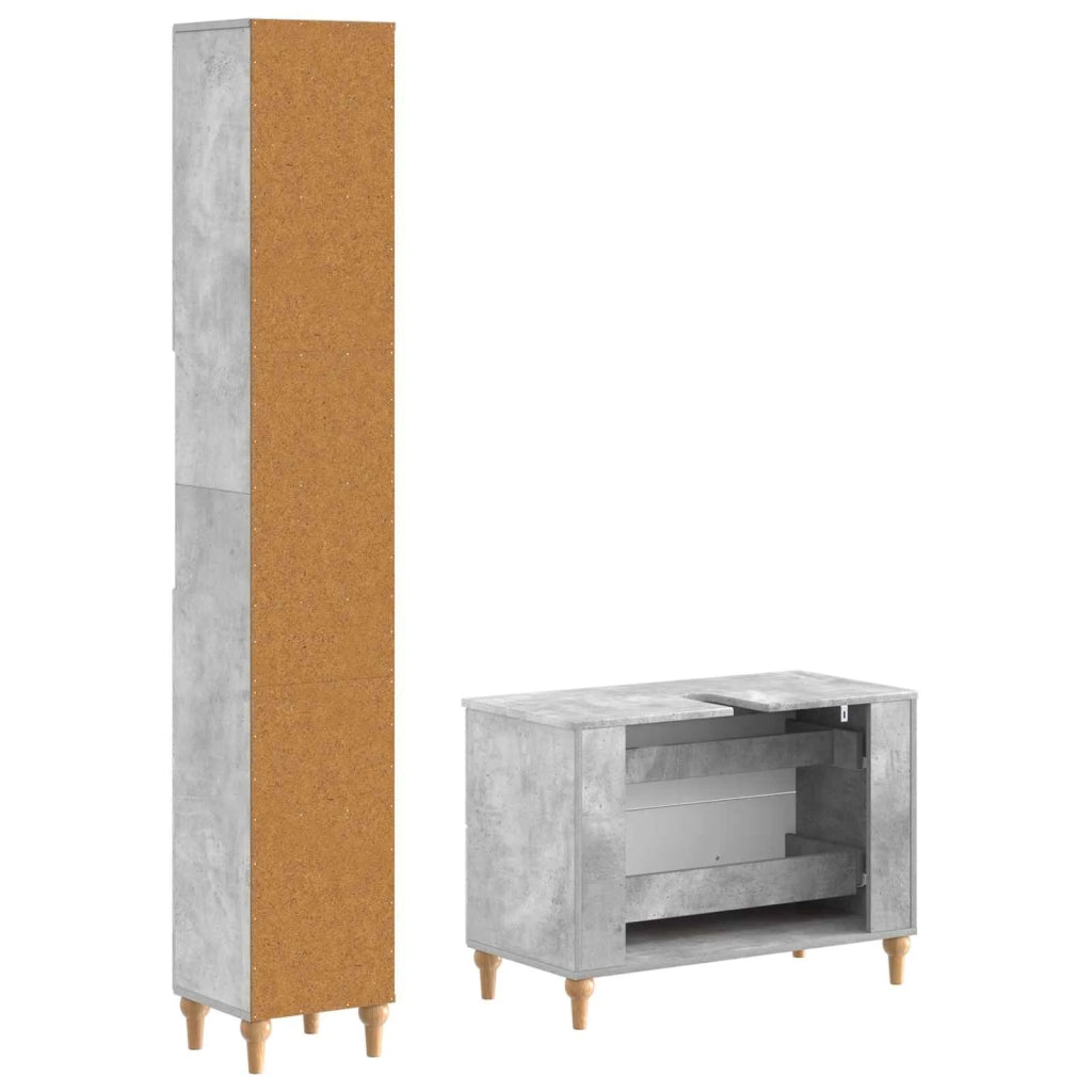 Set di Armadi da Bagno da 2 Pezzi ALKMAAR Grigio Cemento 3417507