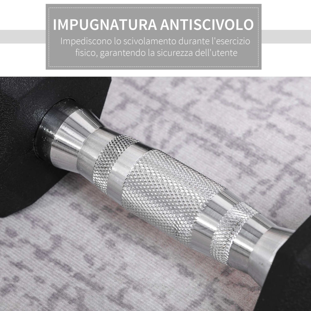 Manubri Esagonali da 4 kg ¨C Minimal ¨C Set di 2, Nero