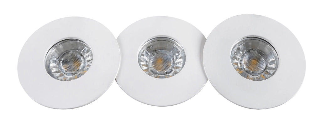 Set 3 faretti LED Randy Rabalux bianchi tondi IP44