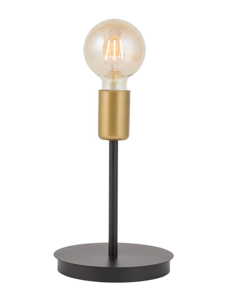 Lampada da tavolo loft nero oro Gino E27 15W Sigma