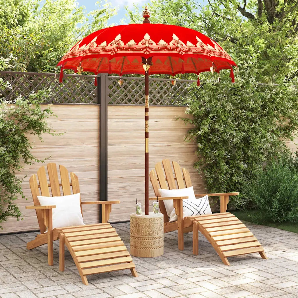 Parasol Balinese 260 Rosso 180-190 cm Cotone e legno massello 3356896