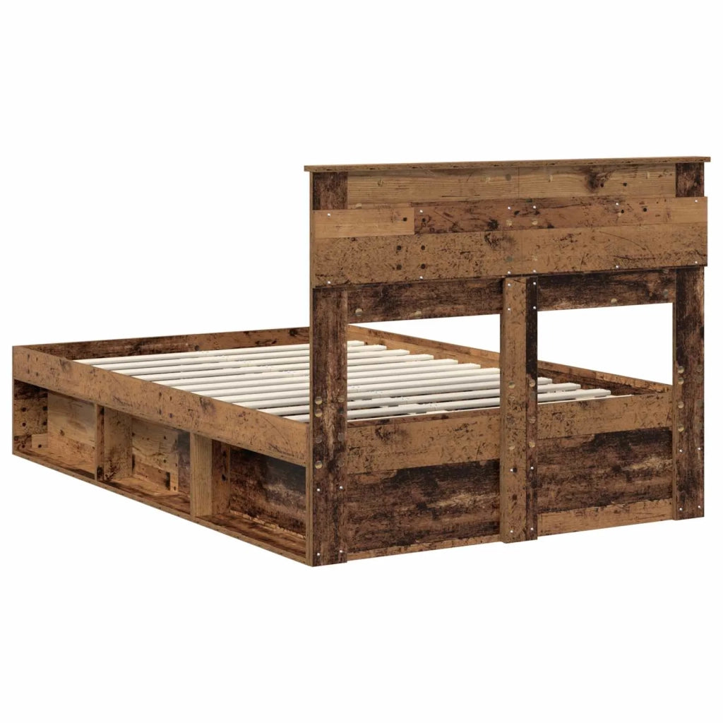 Letto matrimoniale | Letto per adulti | Struttura del letto Legno vecchio 120 x 190 cm Pino massello