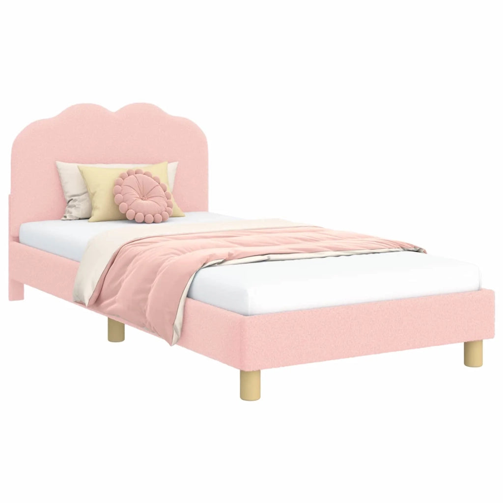 Struttura letto bambini con testata-Giroletto per bambini Rosa 80 x 200 cm Boucl¨¦ 989142