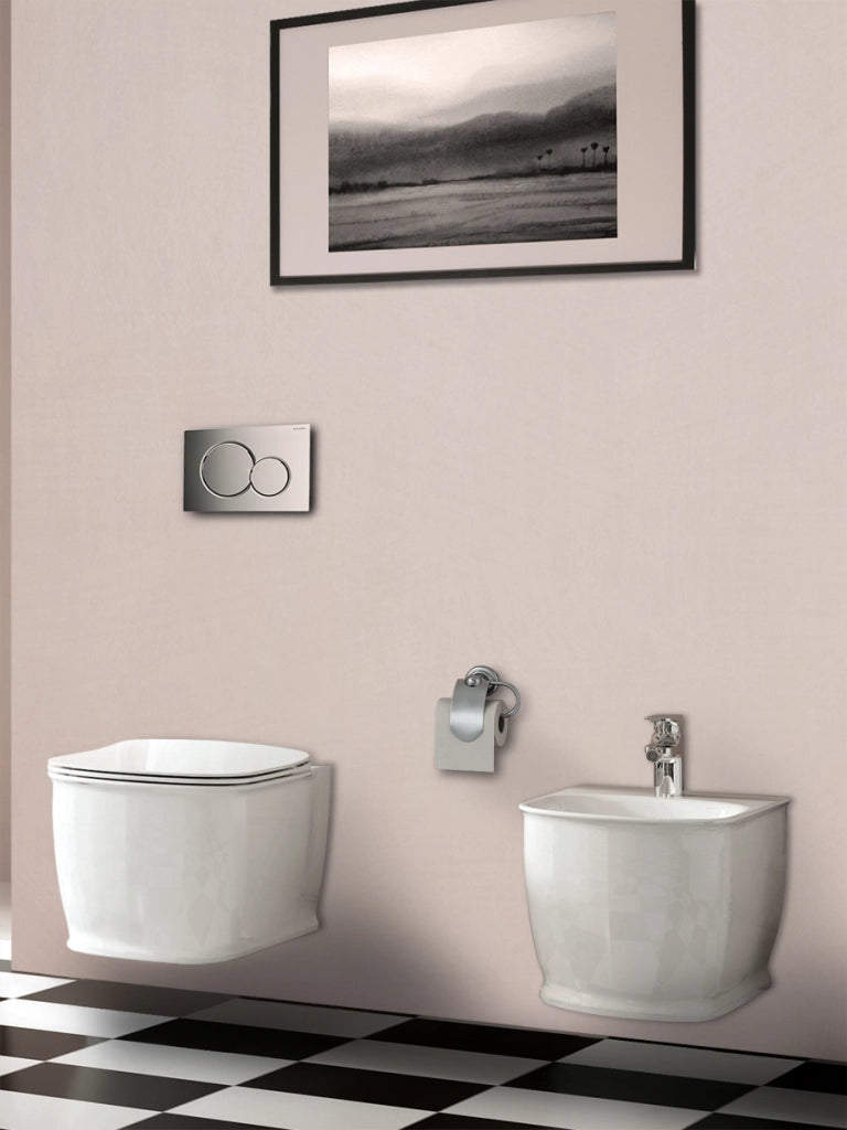 Sanitari sospesi rimless water e bidet copriwater soft close Mues Epoque