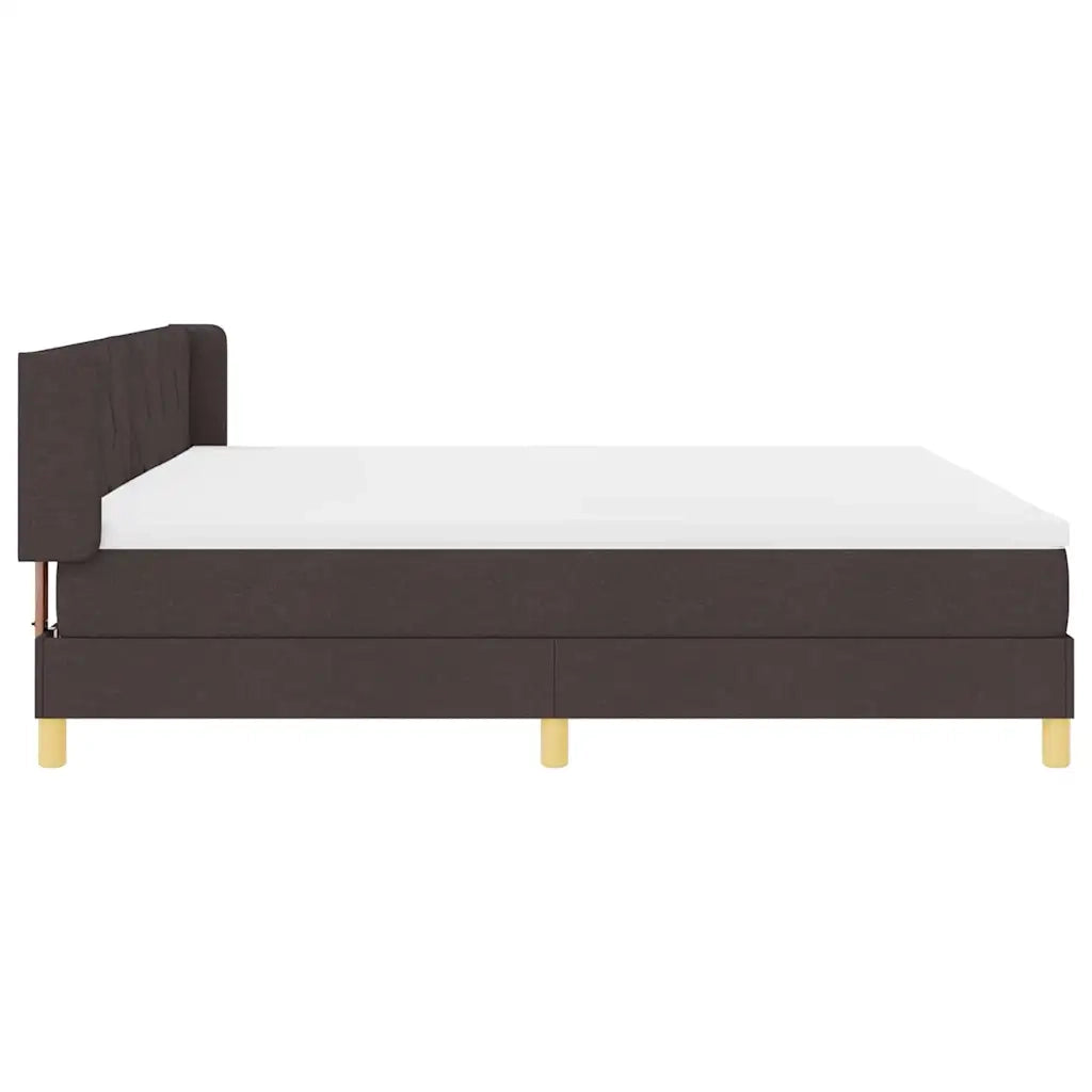 Letto a molle con materasso Marrone Scuro 200 x 200 cm Tessuto 3341380