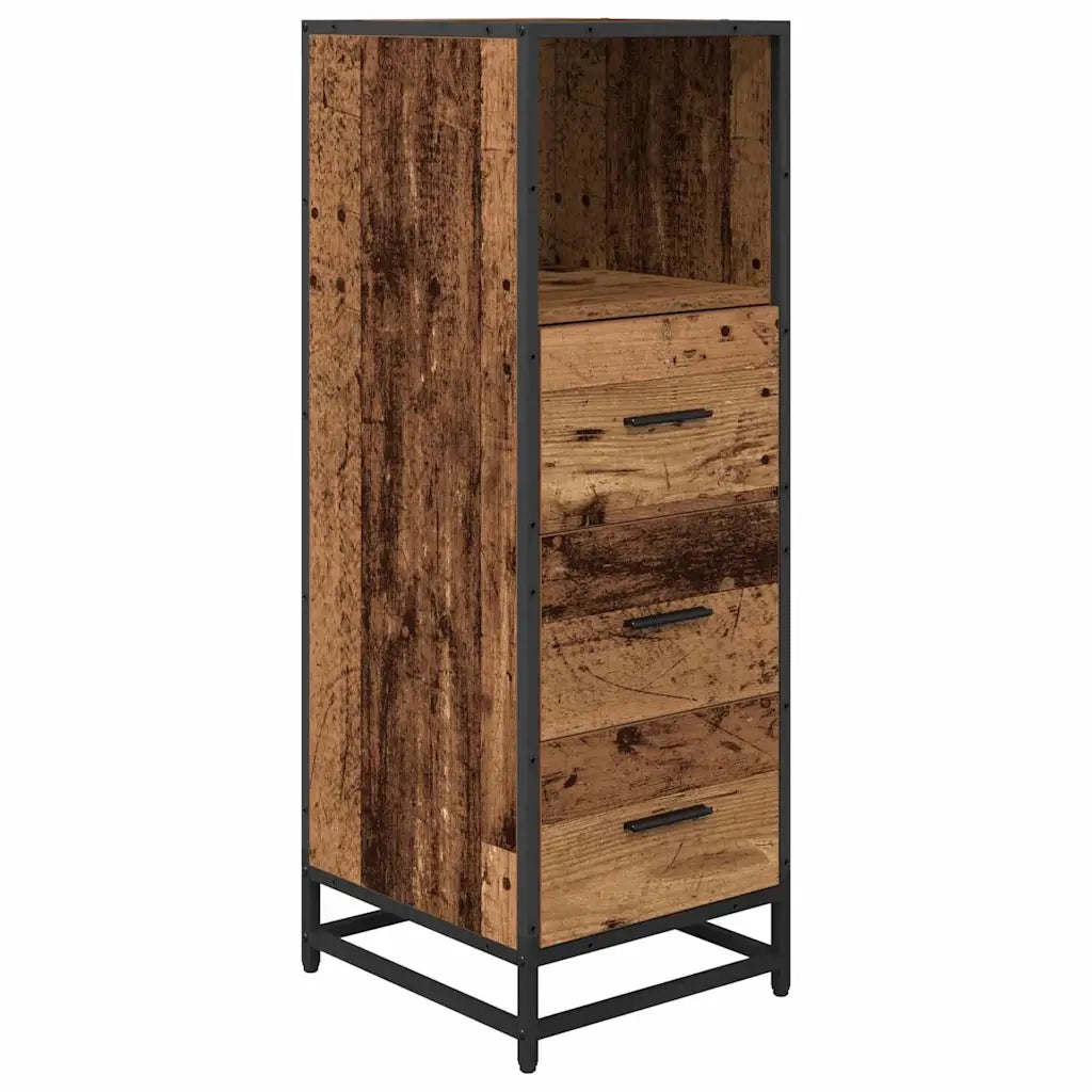 Set di mobili per il bagno con cassetto 4 pcs Legno vecchio