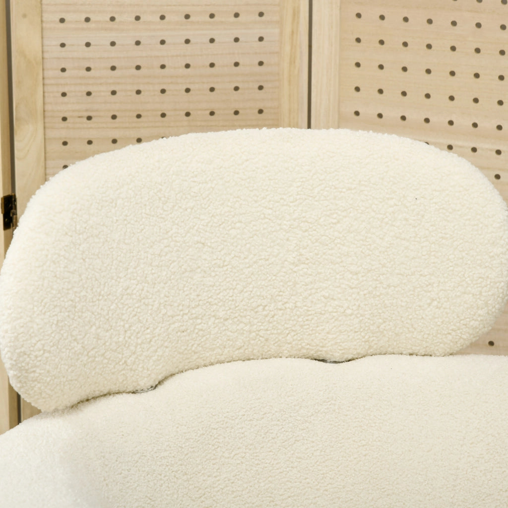 Poltrona Relax con Poggiatesta Regolabile e Poggiapiedi ¨C Minimal ¨C Cr¨¨me 71x65x90 cm