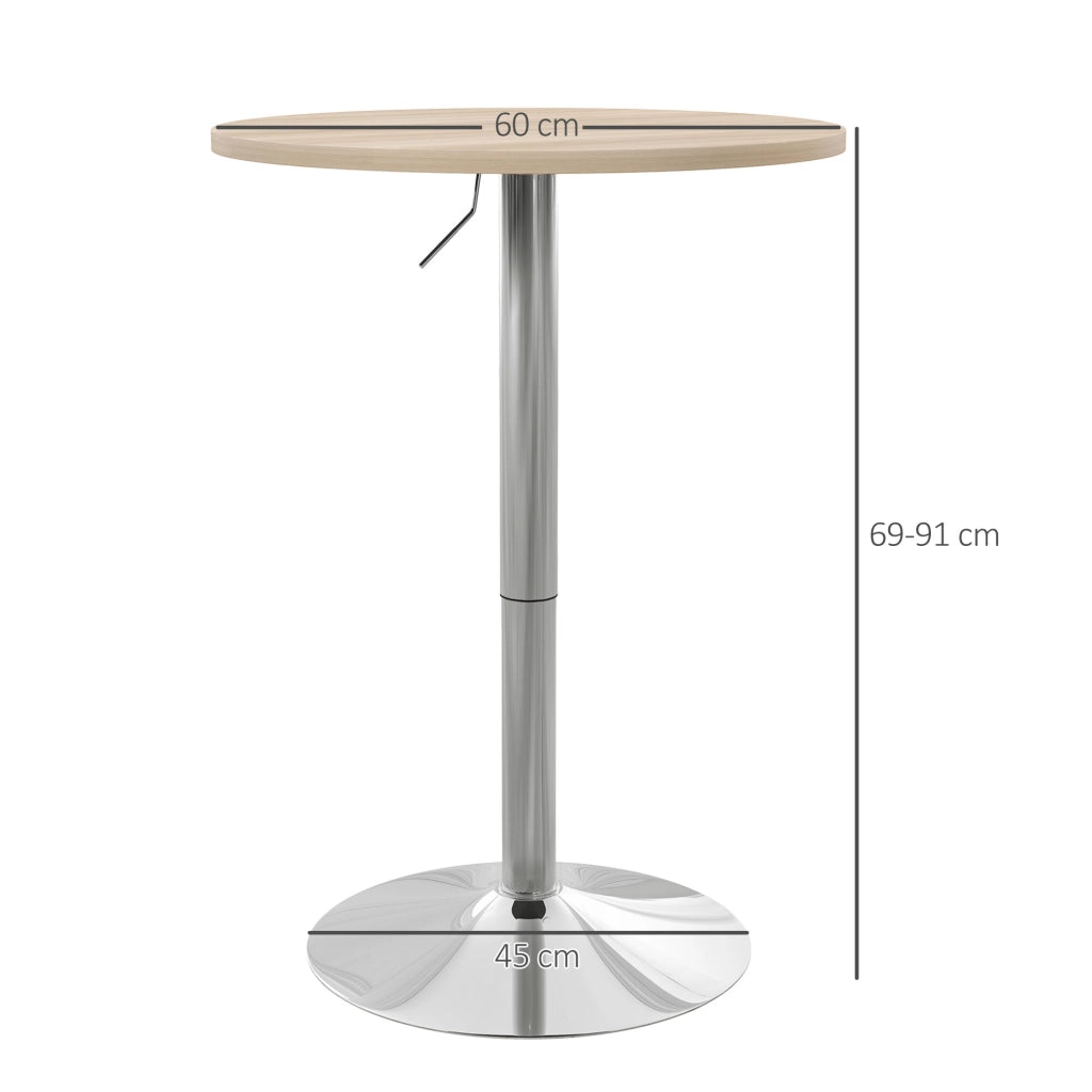 Tavolo da bar rotondo per 2 persone ¨C zephmum ¨C quercia chiaro 60x60x91 cm