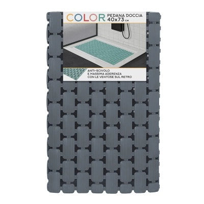 Tappetino antiscivolo doccia grigio 40x73 cm in plastica Spring