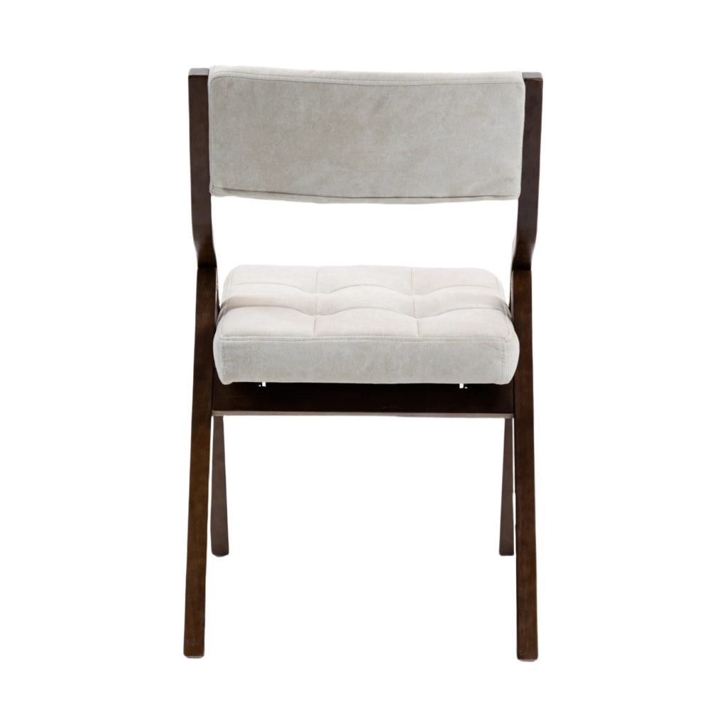 Sedie Pieghevoli Imbottite con Cuscino ¨C MINIMAL ¨C Set 2 Pezzi, Legno, Crema