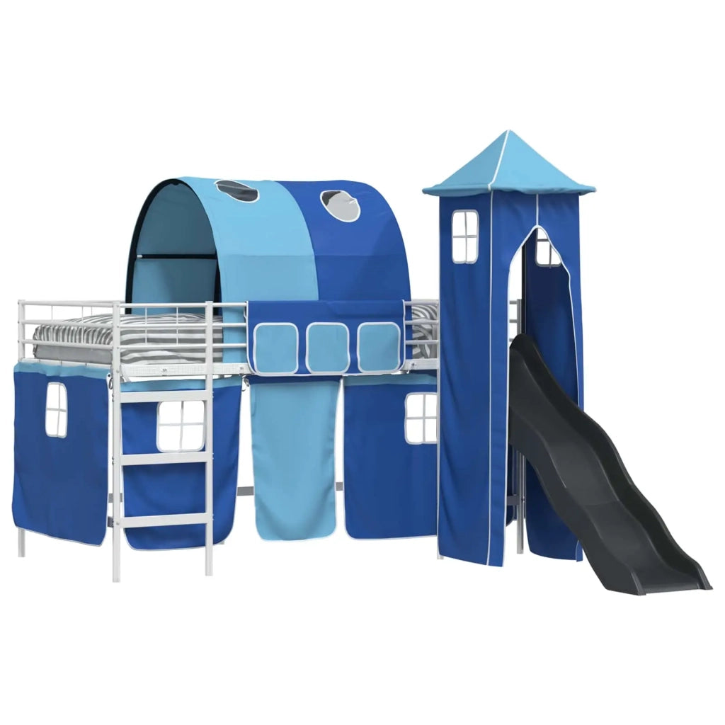 Struttura del letto loft per bambini Bianco e Blu 90 x 200 cm