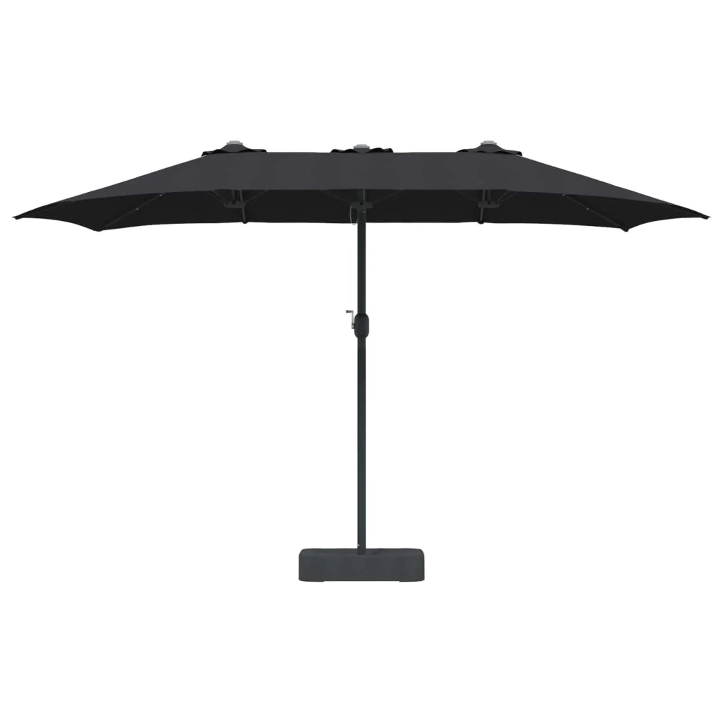 Ombrello | Parasol da giardino Nero 385 x 209 x 244 cm Poliestere