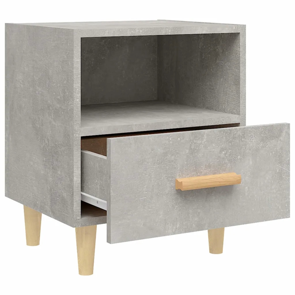 Comodini 2 pz-Set di 2 Tavolino da notte Grigio Cemento 40x35x47 cm