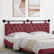 Testiera sospesa Con luce LED Rosso Vino Tessuto 3424656