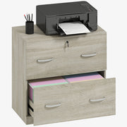 Scrivania con cassetti e cassettiera per archiviazione ¨C Zephmum ¨C 77x42x72 cm Legno Naturale