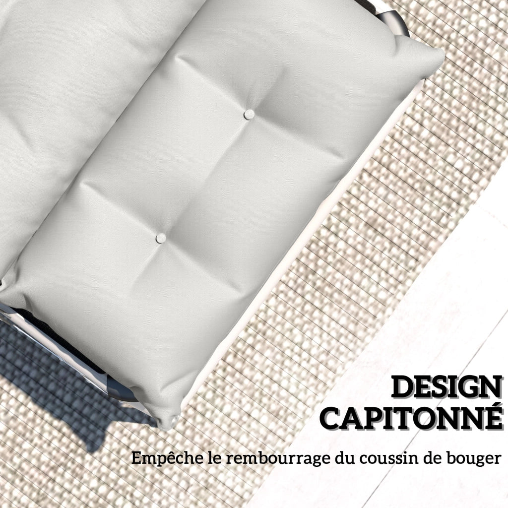 Cuscini per Chaise Longue ¨C Minimal ¨C Grigio Chiaro 190x56x10 cm