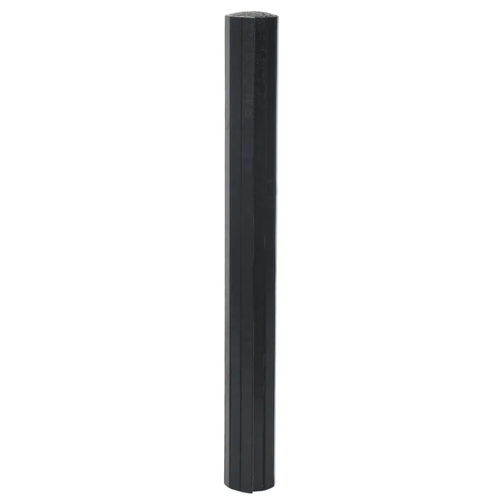 Tappeto Rettangolare Nero 70x200 cm in Bambù 376744
