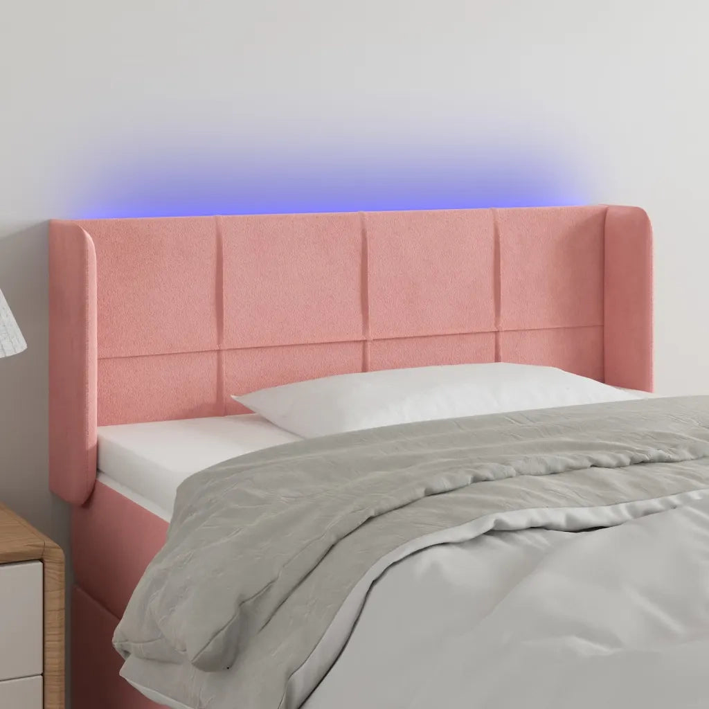 Testiera | Testata a LED Rosa 103x16x78/88 cm in Velluto